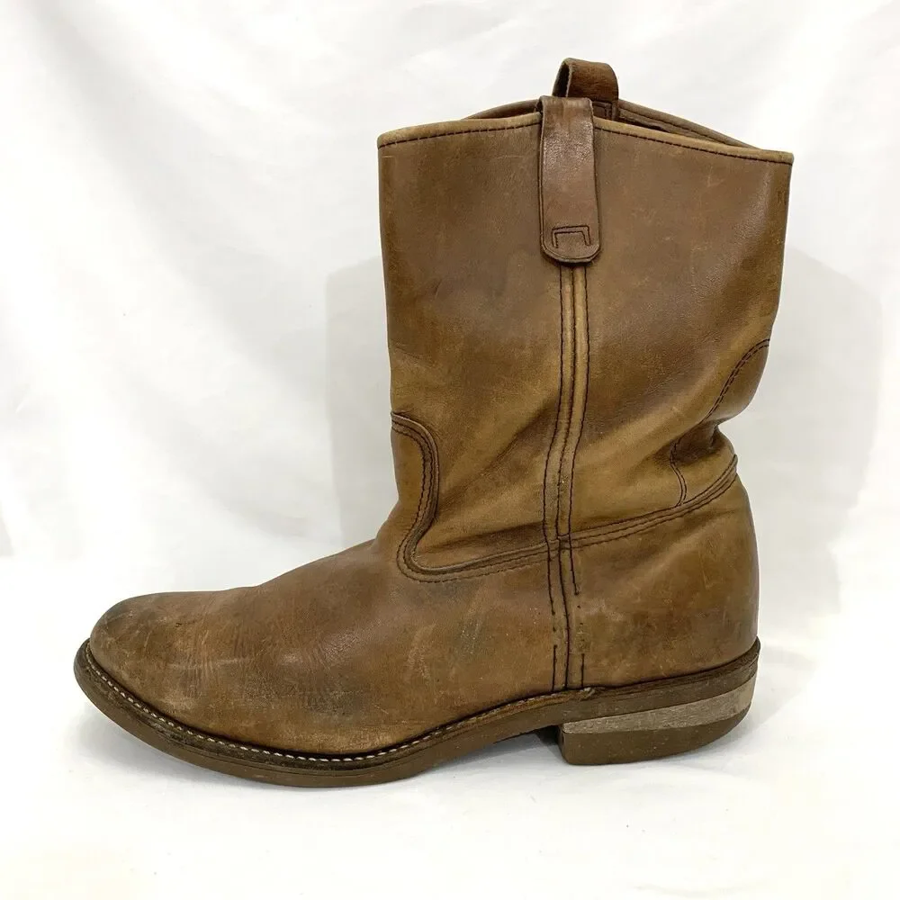 Red Wing Pecos Nailseat 1155 Brown Vintage Pull on Roper Work BOOTS 12 D USA